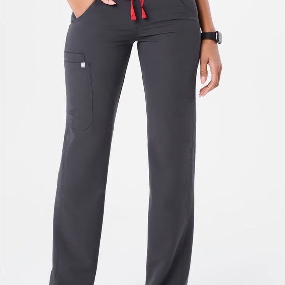 Figs Pants - Figs Women's Gray Pants with Red Accents SZ L